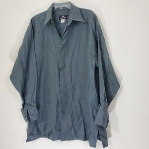 Everett Hall Gray 100% Thick Linen Shirt, Size XL